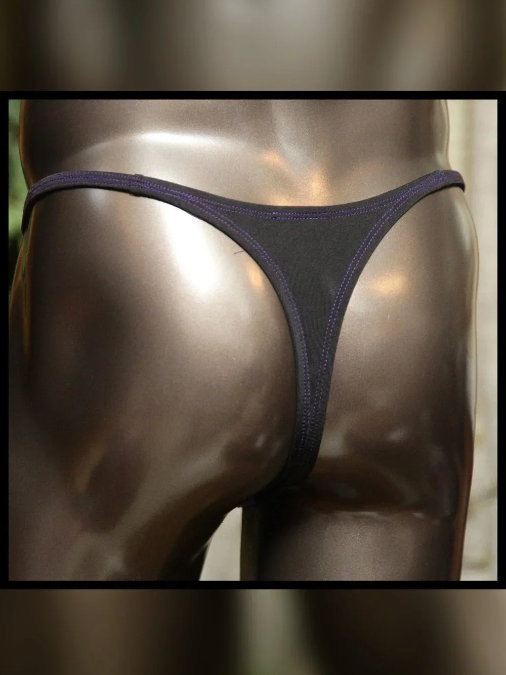 Mens Half Velvet Split Pouch Thin Sides Thong Handmade